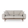 Canapea fixa Istanbul, Ndesign, 2 locuri, 187x95x86 cm, lemn, ecru