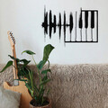 Decoratiune de perete, My Music v2, metal, 70 x 53 cm, negru