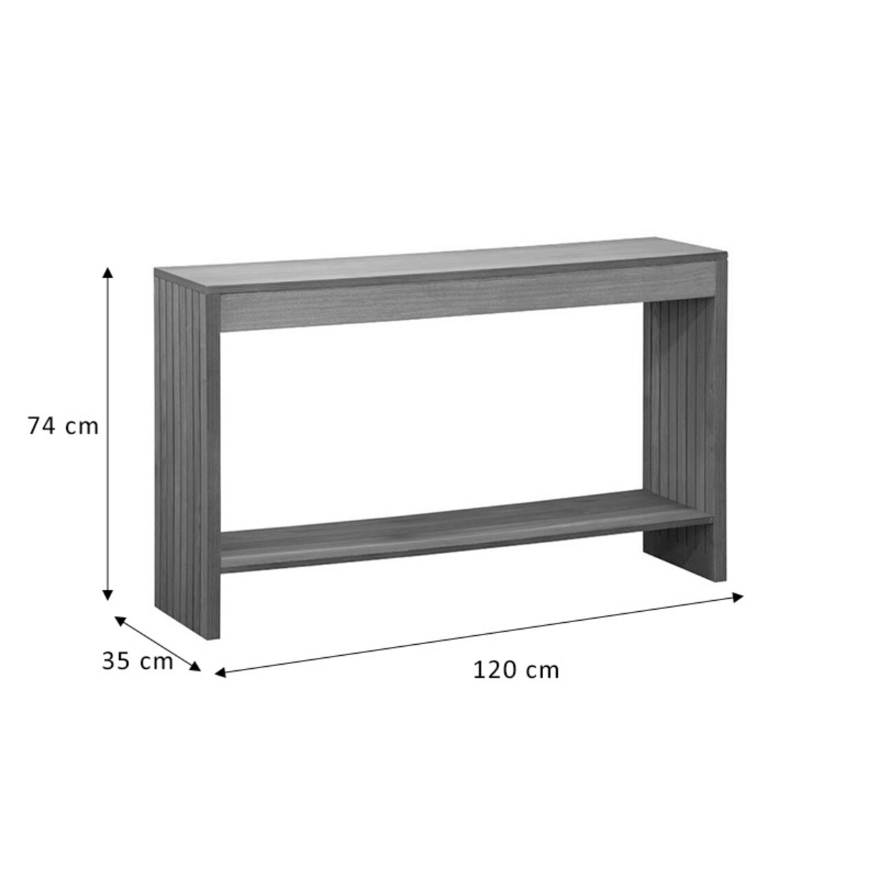 Consola Focused, Pakoworld, 120x35x74 cm, PAL melaminat, natural