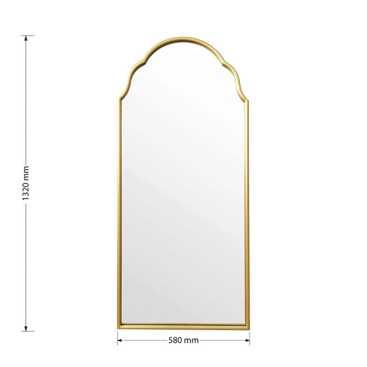 Oglinda decorativa Eros, Pakoworld, 58x132 cm, metal, auriu