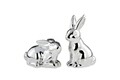 Set 2 decoratiuni Rabbit, Hermann Bauer, portelan, argintiu