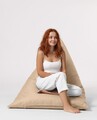 Fotoliu puf, Bean Bag Ferndale, Pyramid Bed, 145 cm, poliester impermeabil, bej nurca