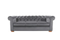 Canapea Oxford Chesterfield, 93x214x75 cm, 3 locuri, Antracit