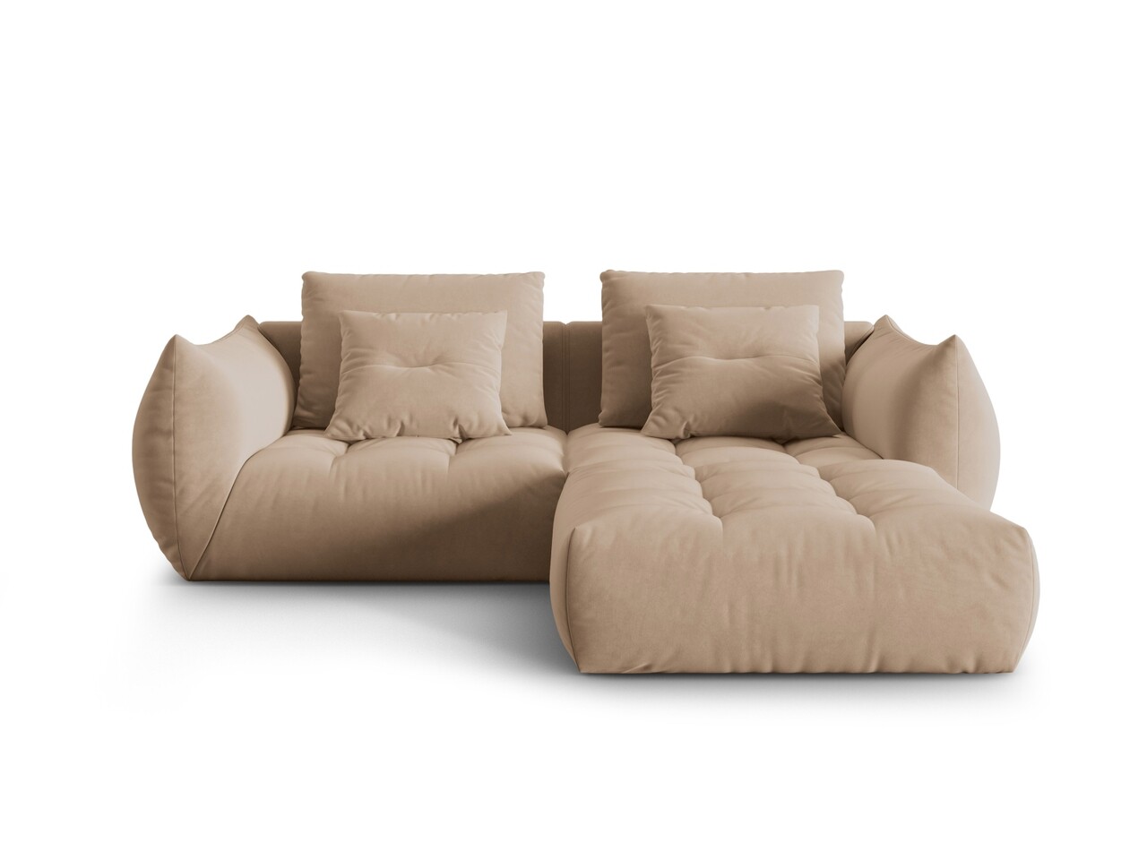 Coltar modular reversibil 3 locuri, Bloom-184, Micadoni Home, 232x216x95 cm, catifea, bej sand - 1 | YEO