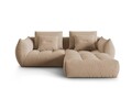 Coltar modular reversibil 3 locuri, Bloom-184, Micadoni Home, 232x216x95 cm, catifea, bej sand