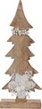 Decoratiune Xmas Tree w pearls , 17x5.8x43 cm, lemn de mango, alb/bej