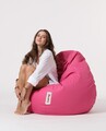 Fotoliu puf, Bean Bag, Ferndale Premium XXL, 115 x 130 cm, poliester impermeabil, roz