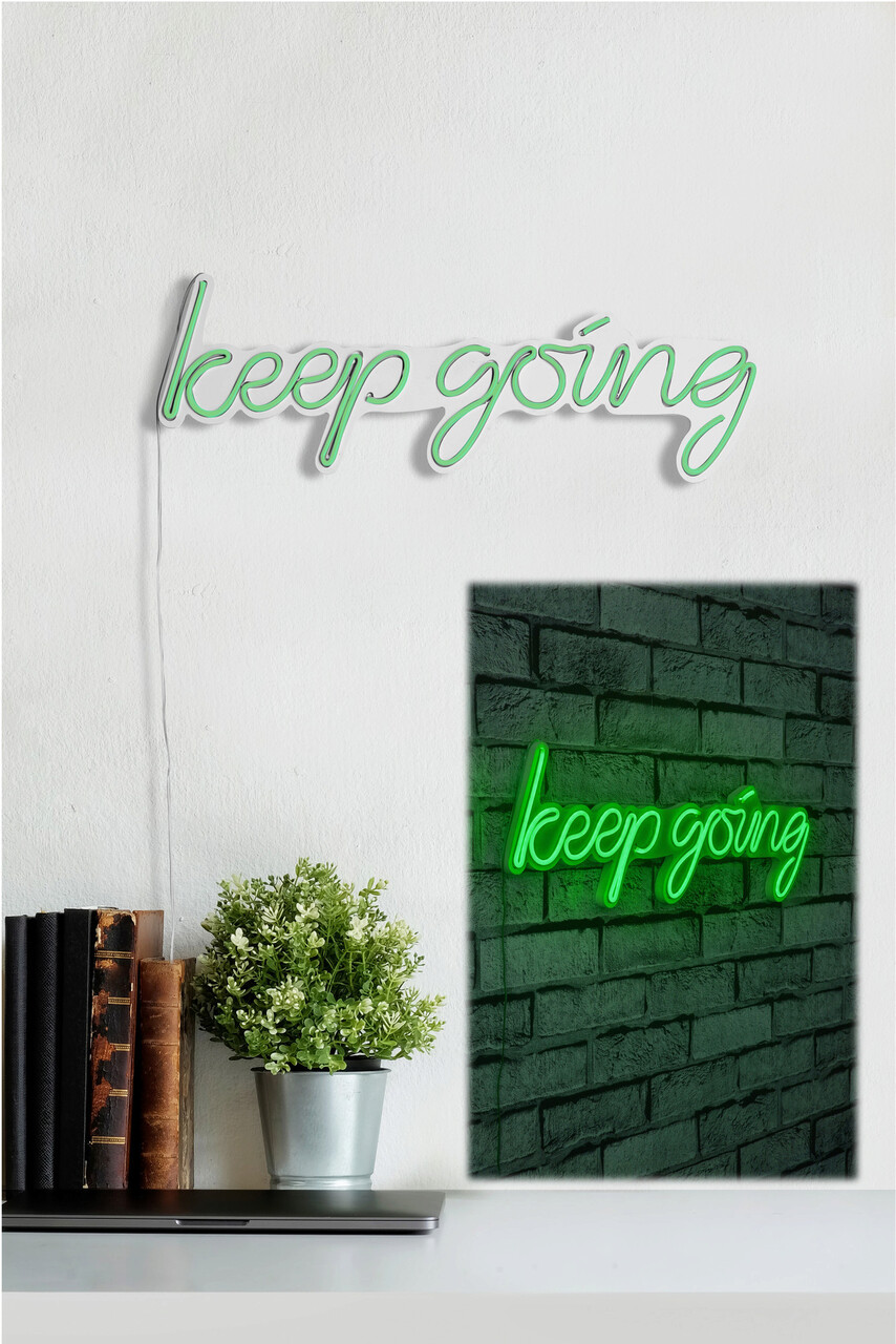 Decoratiune luminoasa LED, Keep Going, Benzi flexibile de neon, DC 12 V, Verde - 1 | YEO