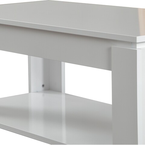 Masuta de cafea Shelf Shiny, Comforty, 104x56x47 cm, alb stralucitor