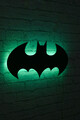 Decoratiune luminoasa LED, Batman, MDF, 60 LED-uri, Verde