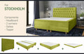 Pat matrimonial, Stockholm, Chester E, 140x200 cm, saltea tip Pocket, topper memory, Verde