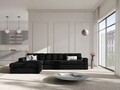 Coltar stanga 4 locuri, Justin, Micadoni Home, BL, 236x160x72 cm, catifea, negru