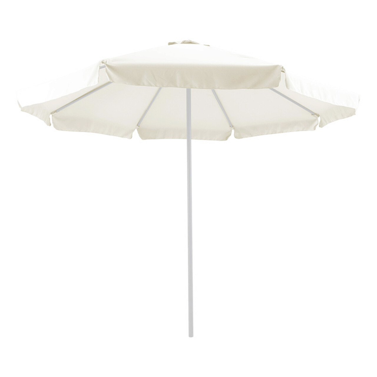 Umbrela pentru gradina/terasa Nagida, Pakoworld, 300x300x240 cm, otel/textil/aluminiu, ecru/alb