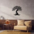 Decoratiune de perete, Monumental Tree 12, Metal, Dimensiune: 73 x 70 cm, Negru