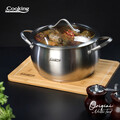 Oala cu capac 4.3 L, ORIGINI by Chef Nicolai Tand, Cooking by Heinner, 22x11.5 cm, inox/sticla termorezistenta, argintiu