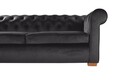 Canapea extensibila Oxford Chesterfield, 88x216x75 cm, 3 locuri, Graphite