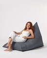 Fotoliu puf, Bean Bag Ferndale, Pyramid Bed, 145 cm, poliester impermeabil, gri fumuriu