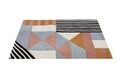 Covor Geometry Bedora, 160x230 cm, 100% lana, multicolor, finisat manual