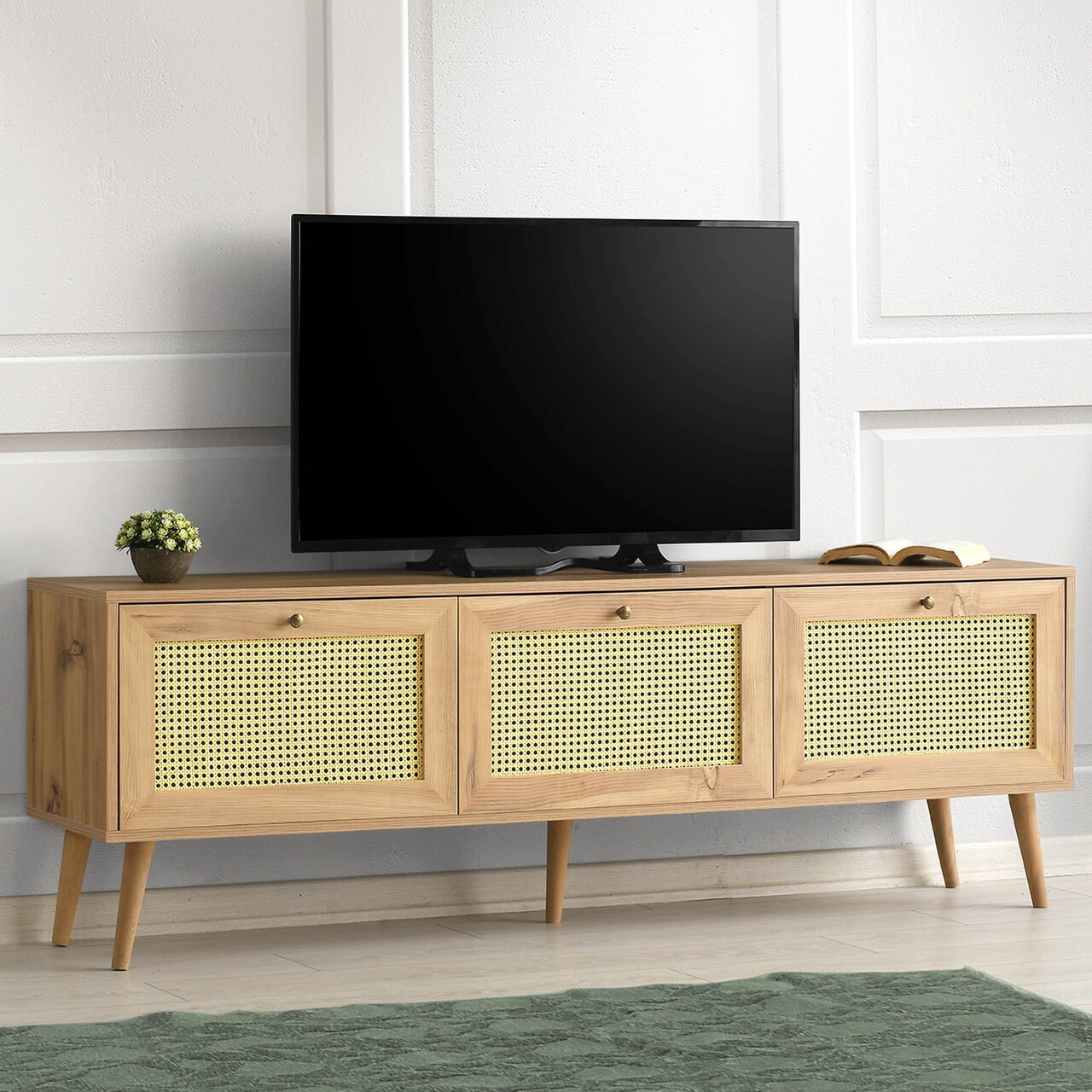 Comoda TV Likya, Kalune Design, 180x40x60 cm, natural - 1 | YEO