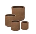 Set ghivece pentru exterior 4 piese Rigo, Bizzotto, Ø43 x 43 cm, fibre de lut, maro rusty