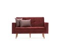 Canapea extensibila Dublin, Balcab Home, 2 locuri, 150x75x90 cm, lemn, rosu