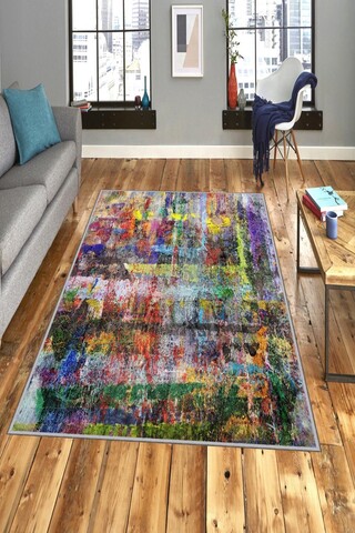 Covor de hol, EXFAB287, 80x200 cm, Poliester, Multicolor