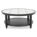 Set mobilier de gradina/terasa 4 piese Mirabel, otel/ceramica, negru/verde