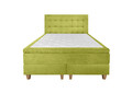 Pat matrimonial, Stockholm, Buttons E, 140x200 cm, saltea tip Pocket, topper memory, Verde