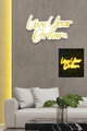 Decoratiune luminoasa LED, Live Your Dream, Benzi flexibile de neon, DC 12 V, Galben