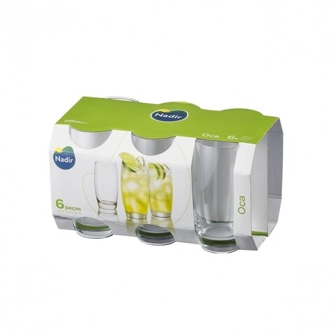 Set 6 pahare Oca, Nadir, 280 ml, sticla, transparent