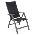 Set 2 scaune cu spatar reglabil, Easy, pentru exterior, 56 x 63 x 109.5 cm, negru