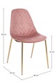 Scaun Terry, Bizzotto, catifea, 48x55x85 cm, roz