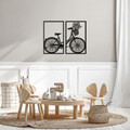 Decoratiune de perete, Nostalgic Bike, Metal, 43 x 70 cm, 2 piese, Negru