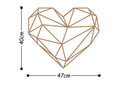 Decoratiune de perete, Heart, Metal, Dimensiune: 47 x 40 cm, Cupru