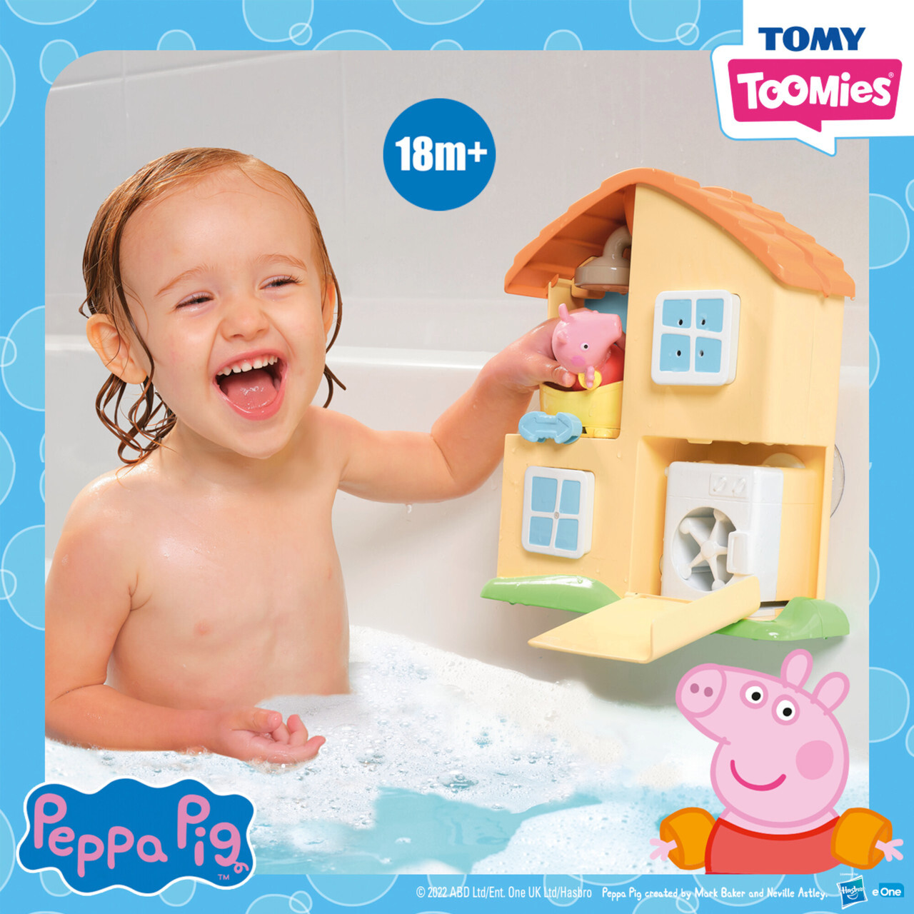 Set de joaca pentru baie, casa Peppei, Peppa Pig Tomy, 25x19x80 cm, plastic, multicolor - 1 | YEO