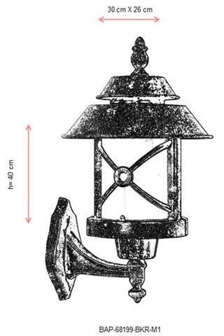 Lampa de exterior, Avonni, 685AVN1309, Plastic ABS, Maro