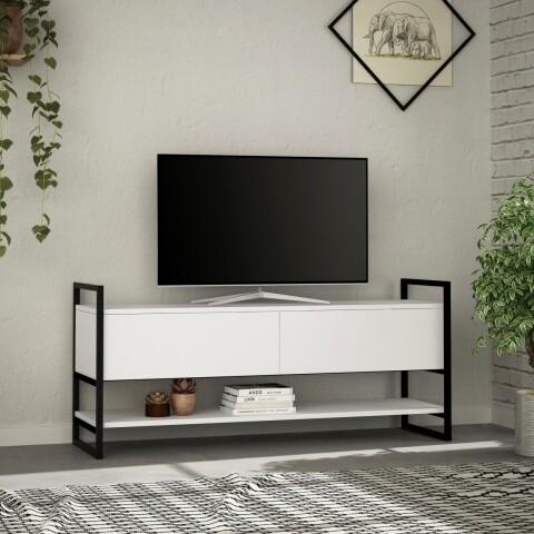 Comoda TV, Homitis, Metola - White, 131x58x39 cm