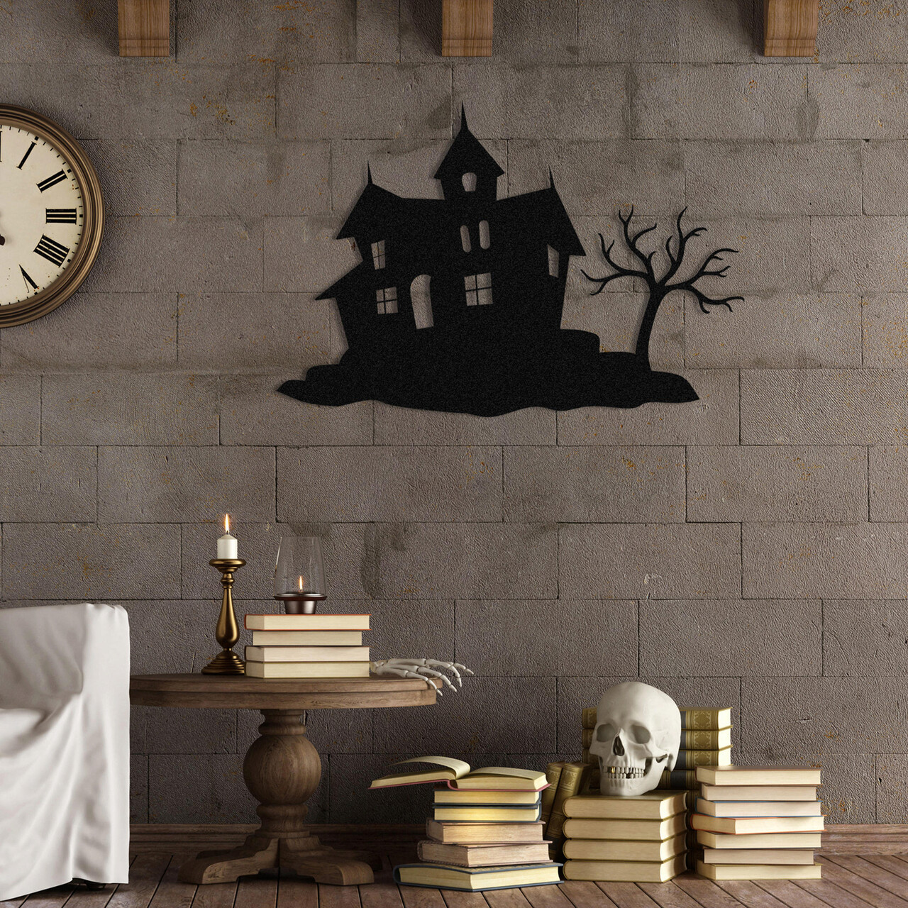 Decoratiune de perete, Halloween 9, Metal, Dimensiune: 70 x 47 cm, Negru - 2 | YEO