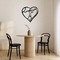 Decoratiune de perete, I Love You, Metal, Dimensiune: 71 x 68 cm, Negru