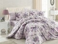 Lenjerie de pat dubla Dore, Majoli Home Collection, 4 piese, 200x220 cm, 100% bumbac ranforce, lila