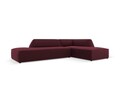 Coltar dreapta 4 locuri, Ruby, Micadoni Home, BL, fara cotiera, 273x180x69 cm, piele ecologica, bordo