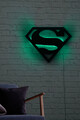 Decoratiune luminoasa LED, Superman, MDF, 60 LED-uri, Verde