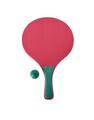 Set ping pong pentru plaja, 3 piese, lemn, verde/roz