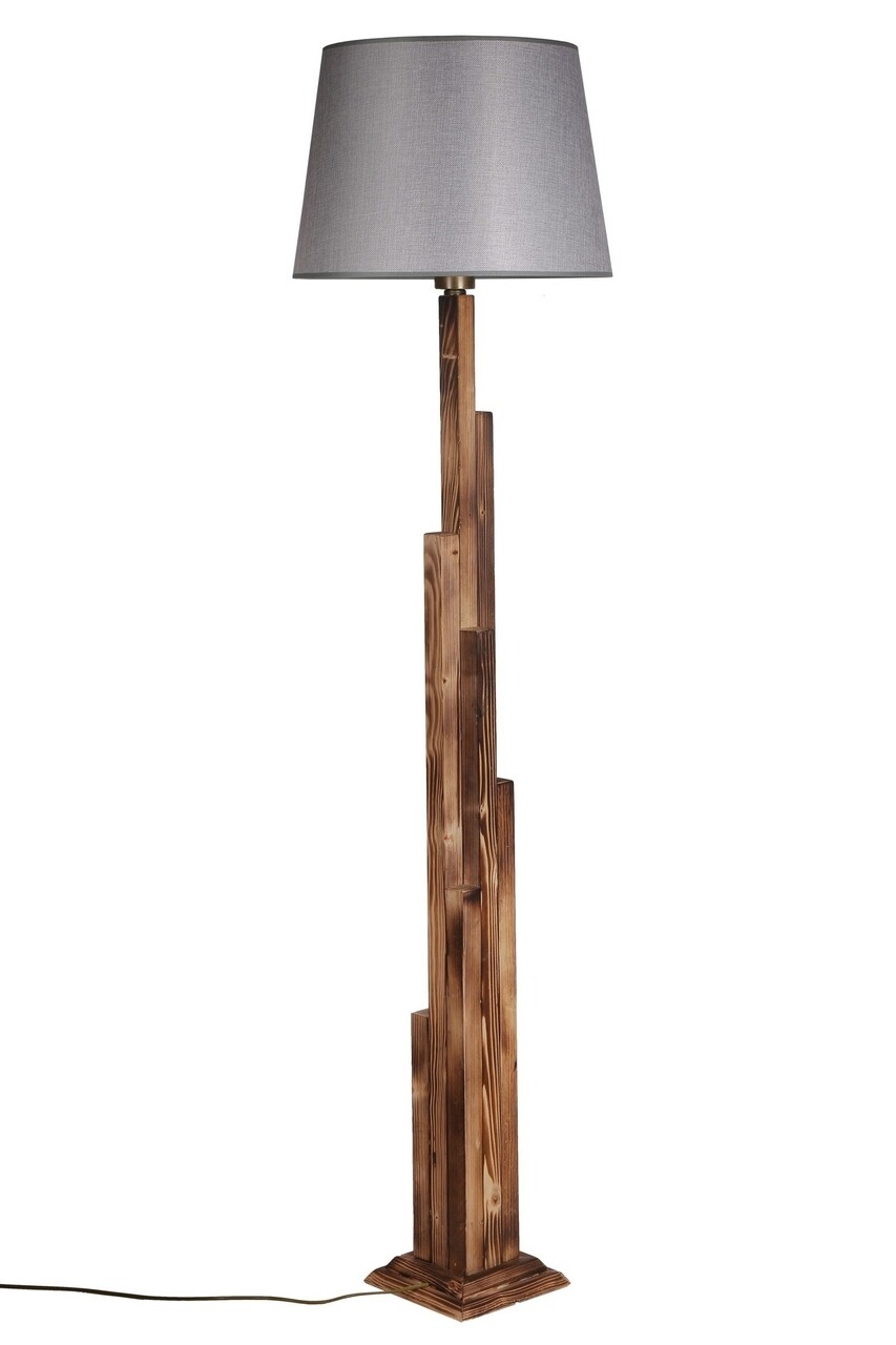 Lampadar, Luin, 8300-3, E27, 60 W, lemn/textil - 1 | YEO