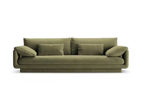 Canapea 4 locuri, Torino-184, Micadoni Home, 250x103x83 cm, catifea, verde deschis