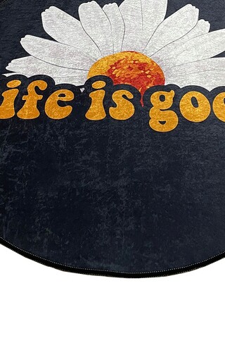 Covoras de baie, Chilai Home, Life Is Good Djt (100 cm), Poliester, Multicolor