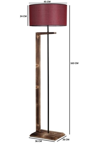 Lampadar, Luin, 8277-1, E27, 60 W, metal/lemn/textil