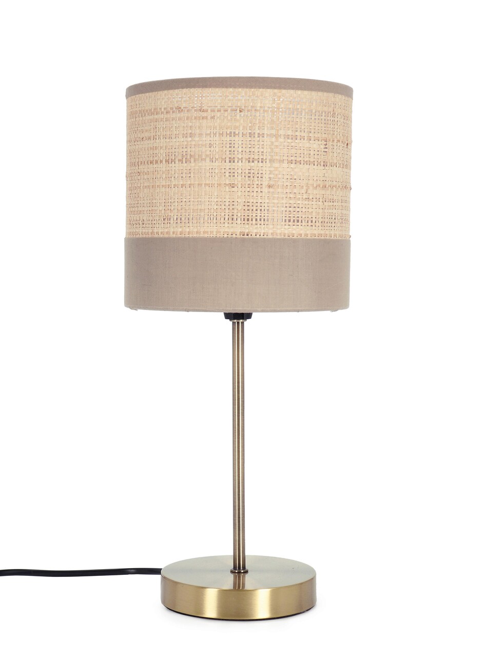 Lampa de masa Aylen, Bizzotto, 16.5x40 cm, 1 x E14, otel/in, natural/bej