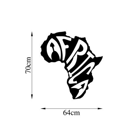 Decoratiune de perete, Africa, Metal, Dimensiune: 64 x 70 cm, Negru