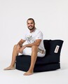 Fotoliu extensibil, Siesta, Ferndale Bean Bag, 55 - 180 cm, poliester impermeabil, negru